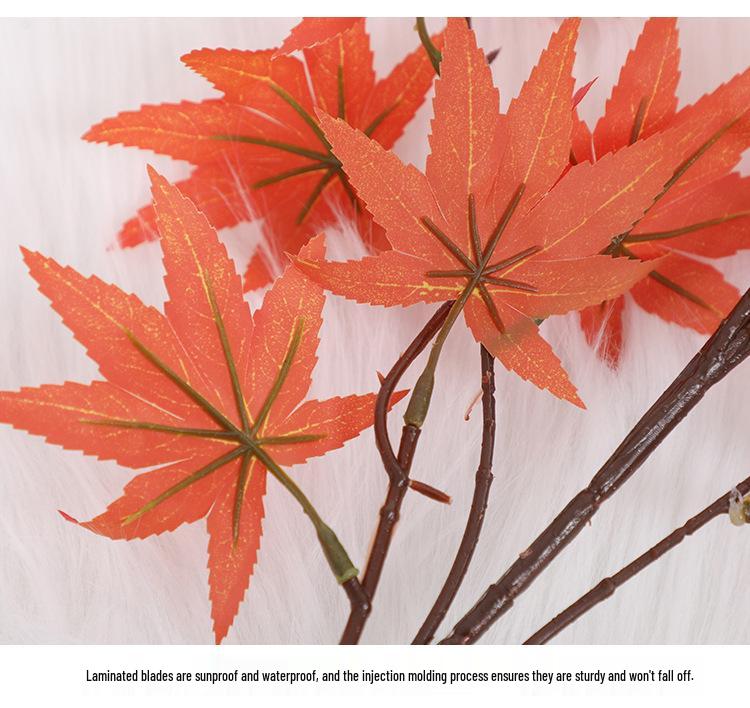 Artificial Red Maple Leaf Branch for Decoration and Landscaping