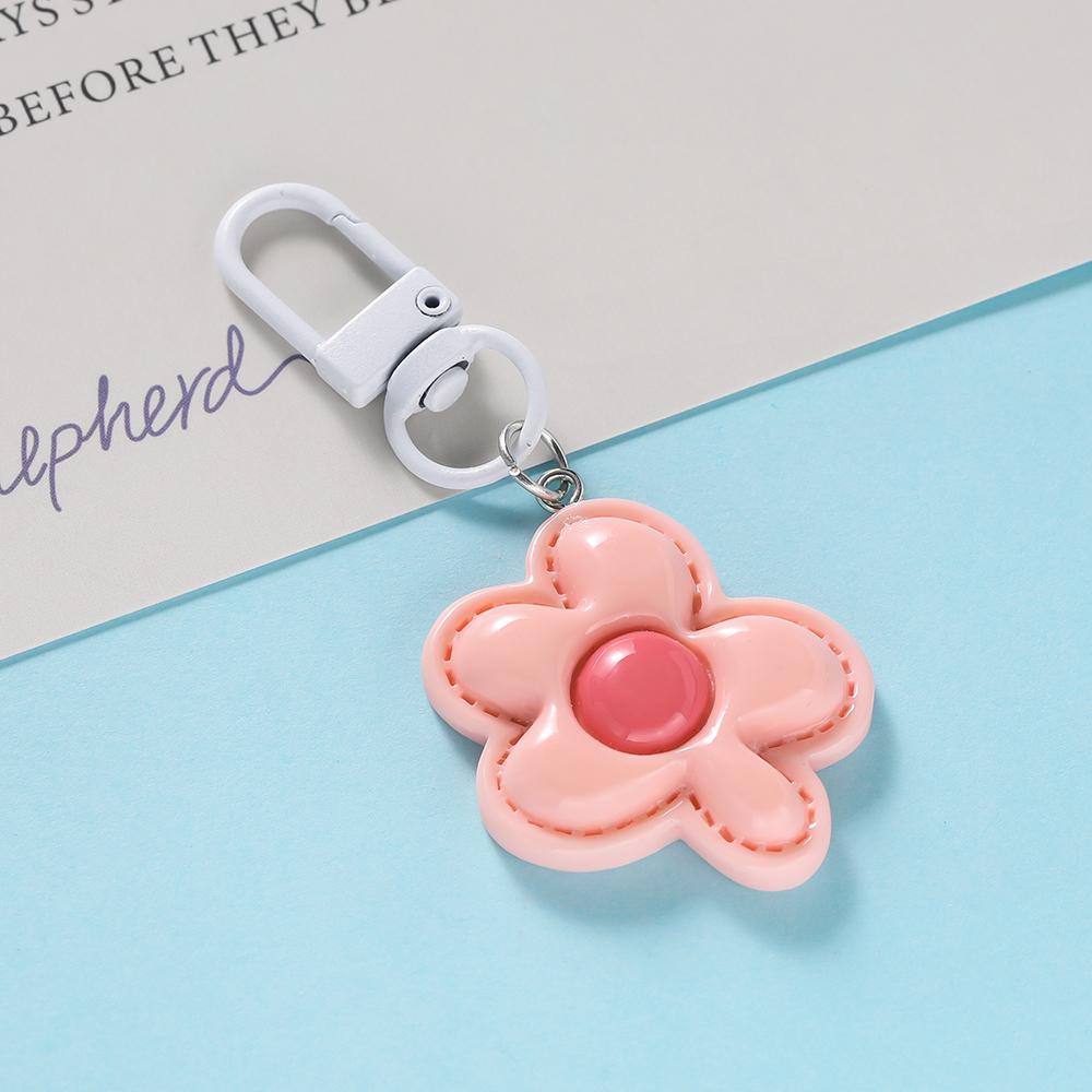 1pc Flower Keychain Cute Mini Resin Floral Keyring Colorful Pendant for Keychain Bag Decoration Accessories