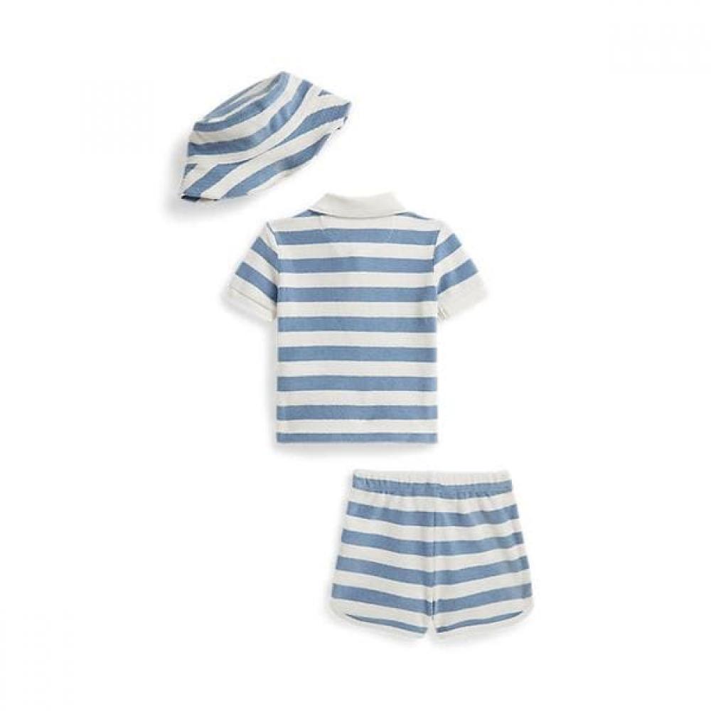 Polo Ralph Lauren Baby Boy Stripe Terry Polo Shirt   Hat  Cwpo2sti9s20130999 