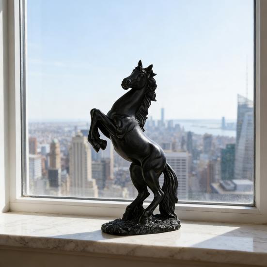 Simulated Horse Figurine Bring Good Luck Wealth Horse Resin Statue Fengshui Decoration Home Office Desktop Ornament Year of Horse Gift