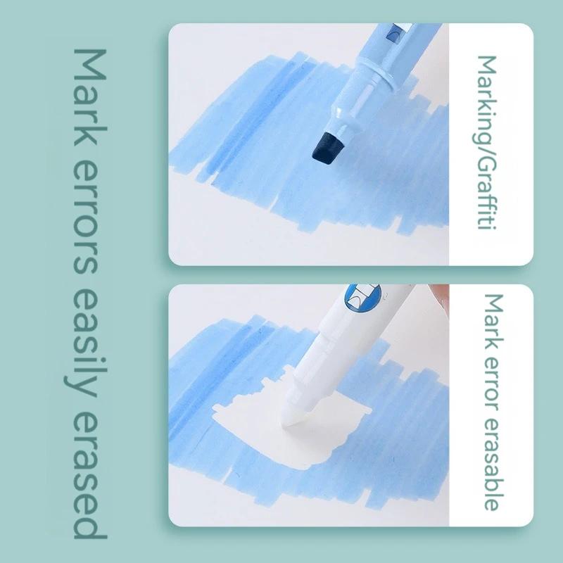 6 adet Silinebilir Fosforlu Kalem Pastel İşaretleyiciler Çift Uçlu Floresan Kalem Sanat Çizimi Karalama İşaretleme Okul Ofis Kırtasiye