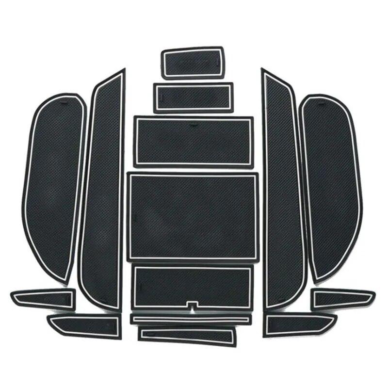 15 Pcs/Set For Honda Civic 8th 2008 2009 2010 2011 LHD Latex New Anti Slip Mat Gate Slot Pad With Logo Car Styling with Logo