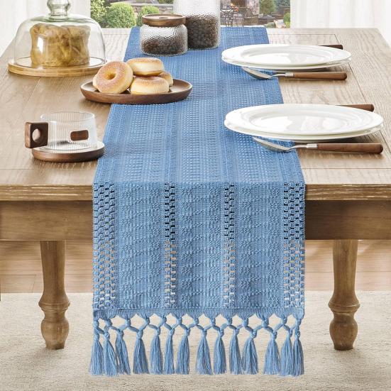Boho Table Runner Farmhouse Woven Macrame Table Runner Home Decor Rustic