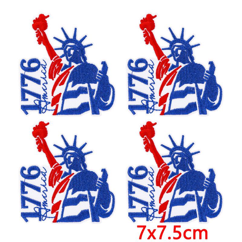10Pcs USA Independence Day Embroidery Patches, Flag Eagle Bow Iron On Patches for Clothing Backpack Jeans DIY