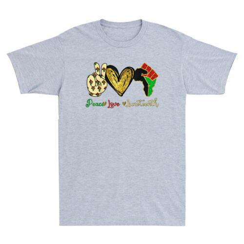 Peace Love Juneteenth Black Pride Freedom Independence Day Vintage Men T-shirt S