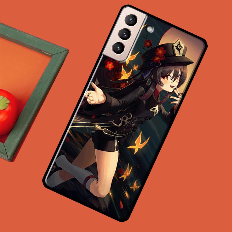 Genshin Impact Hutao Soft Case For Samsung Galaxy S23 S22 S21 Ultra Note 20 Note 10 S8 S9 S10 Plus S20 FE Cover
