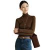 Women's Seamless Merino Wool Base Layer Top - Machine Washable & High-End Knitwear