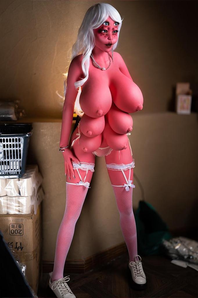 Muñecas sexuales A15 162 cm modelo único de sabor fuerte de muñeca sexual 6 senos Puede mover la barbilla, estante, material TPE, senos huecos, juguetes sexuales vaginales uno a uno