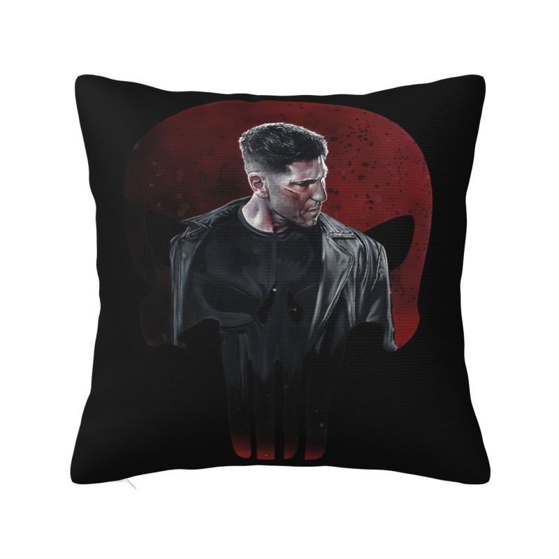 Custom Marvel Super Hero Punisher Skull Cushion Cover 40x40cm Comics Film Velvet Cute Throw Pillow Case for Sofa