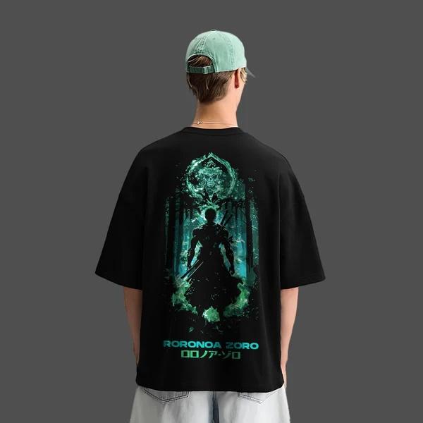 One Piece Anime Roronoa Zoro Oversized Cotton Tshirt Men and Women Breathable High Quality Y2K Short Sleeve Summer Tshirt