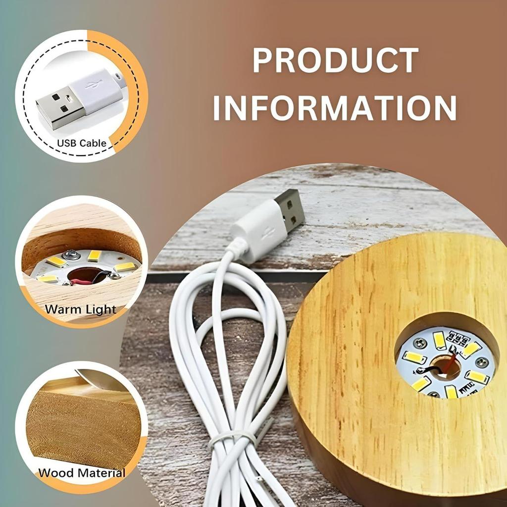 Saturn Crystal Globe Lamp | Engraved Crystal Ball Night Light with Wooden Base | USB LED Table Lamp for Bedroom, Office, Home Decor & Gift Purpose