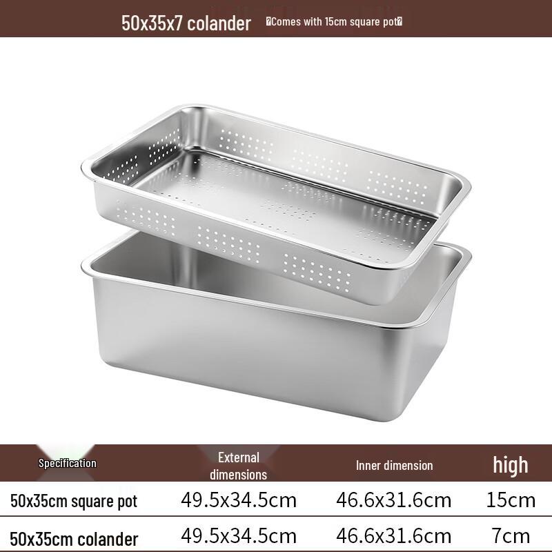 Yode 304 Stainless Steel Square Draining Basin Set
