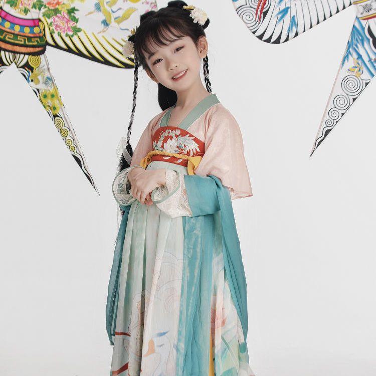 

Ханфу девушка в китайском стиле тканевое летнее платье античный костюм Тан костюм супер феи платье маленькая девочка юбка русалки принцессы нижнее белье XXL