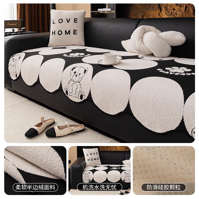 

Light Luxury Special-Shaped Sofa Cushion Irregular Winter Plush Sofa Cushion High-Grade Thermal Cover Cloth Non-Slip 90*70cm