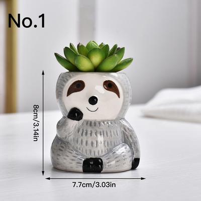 Pot de Fleurs Koala Mignon Pot à Succulentes Jardinière en Céramique Décoration d'Intérieur Ornements de Bureau Pot pour Plante Bonsaï Décoration de Jardin