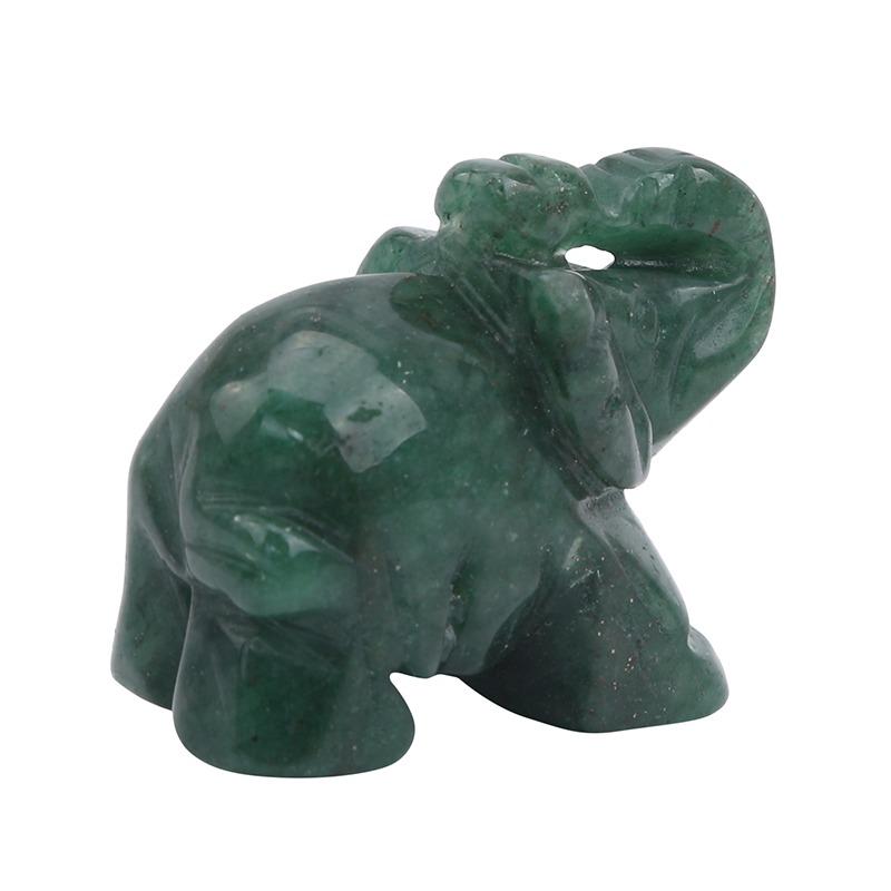 

Elephant Statue Natural Crystal Healing Rose Quartz Black Stone Jade Craft Home Decoration Christmas Gift Animal Statue Stone