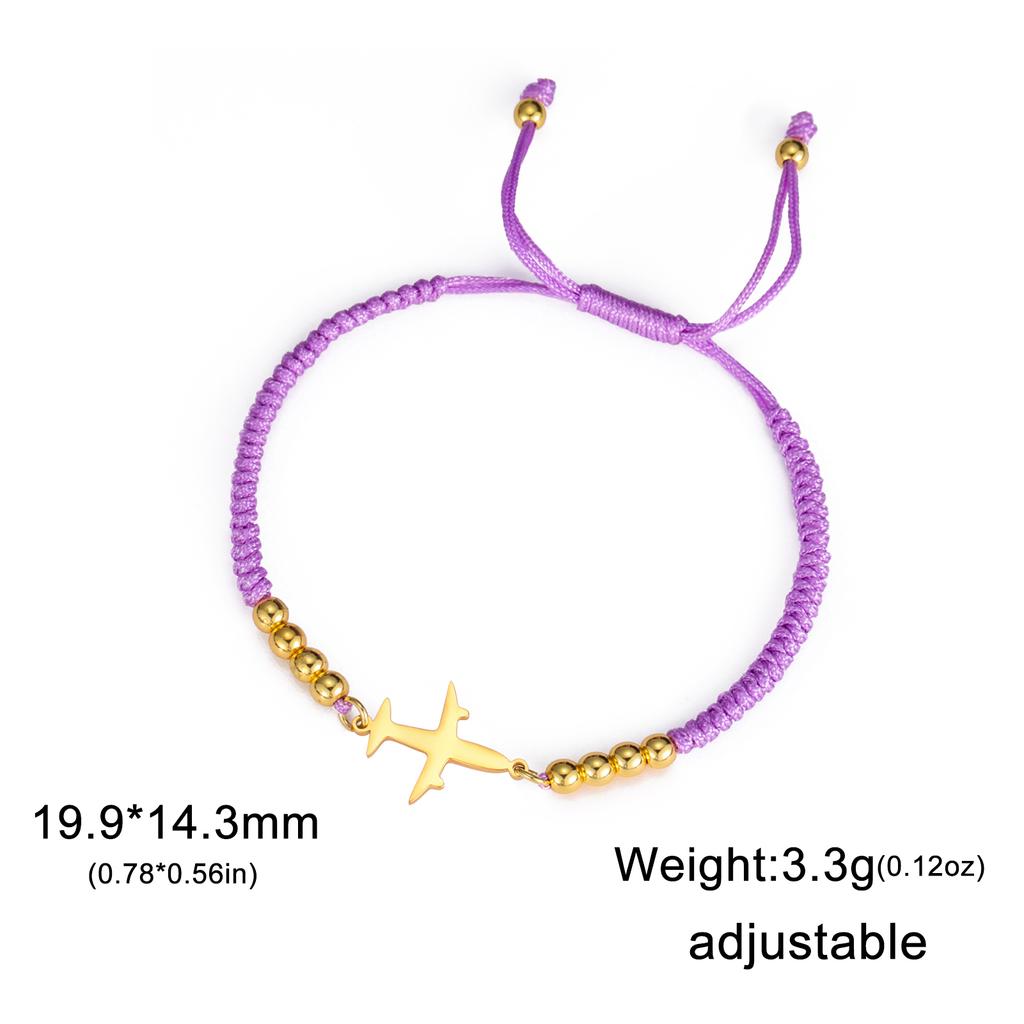Cazador Trendy Plane Charm Bracelets Woman Men Stainless Steel Airplane Pendant Beads Chain Hand Bracelets Jewelry Pilot Gifts
