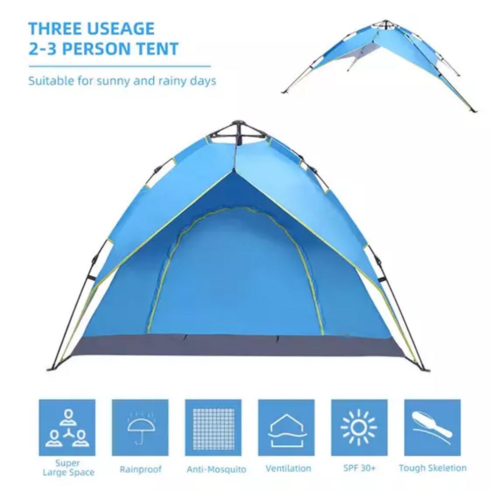 3-4 Person Pop Up Tents Waterproof Windproof Instant Tent Automatic Ultralight Portable Sun Shelter for Camping Hiking Fishing