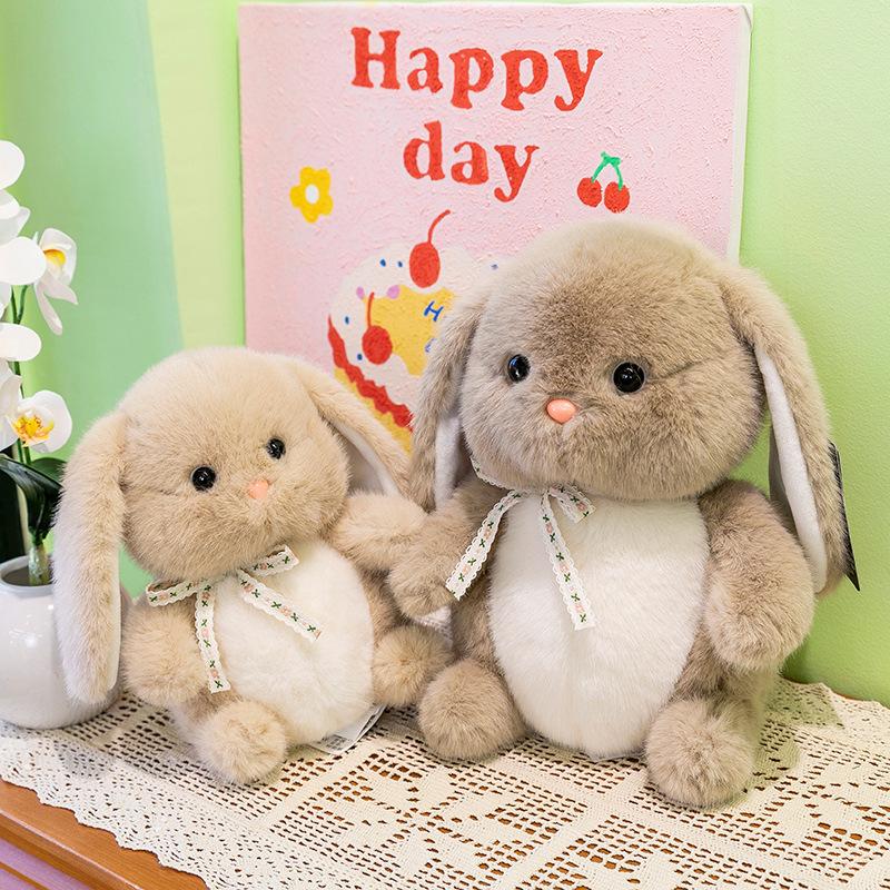 Super Cute Alison Lop-eared Rabbit Plush Toy Children's Birthday Gift Cute Pet Ornament Girl Ribbon Rabbit Doll