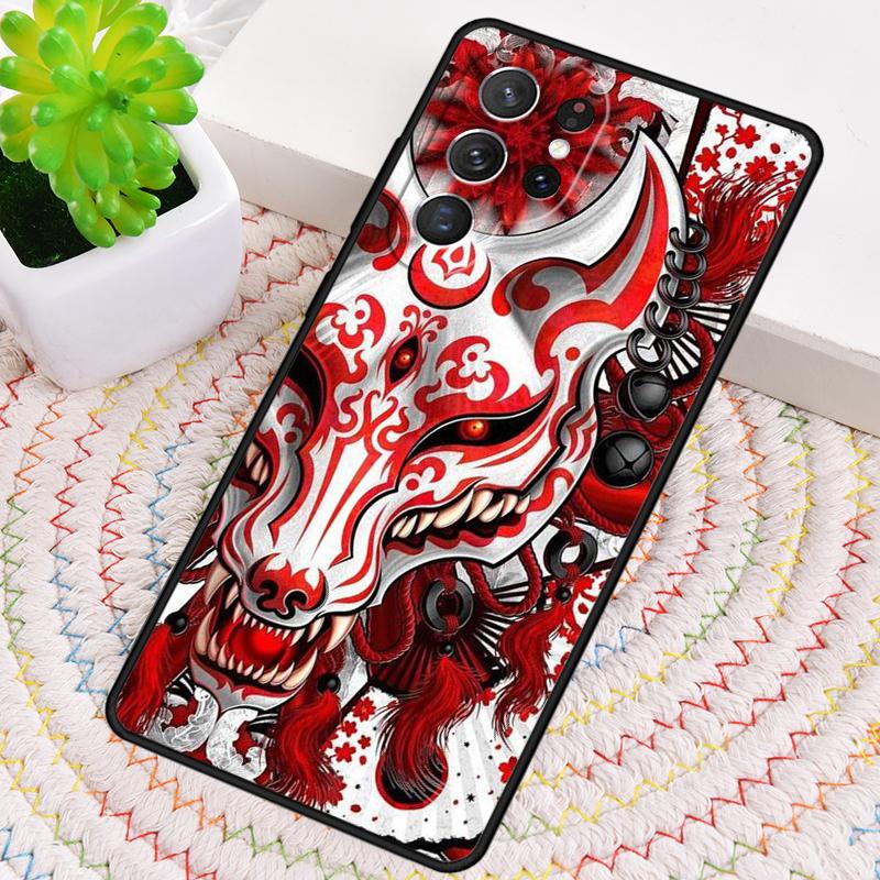 Japanese Oni Hannya Samurai Demon Mask Phone Case For Samsung Galaxy Note 10 Pro S26 S25 S24 S23 S22 S21 Plus Ultra Cover