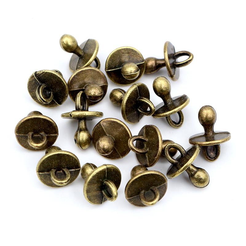 

30pcs Charms Baby Pacifier Binky Teether 14x10mm Handmade Craft Pendant making Tibetan Silver Plated DIY for bracelet necklace бронзовый