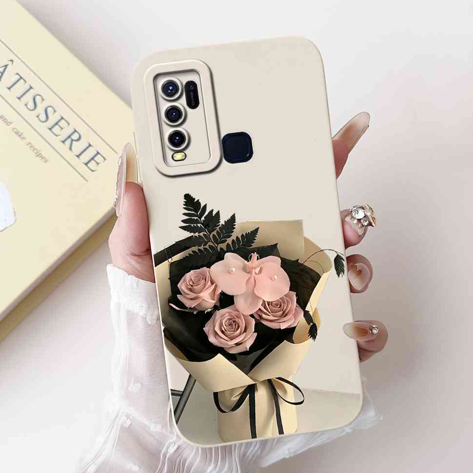 For vivo Y50 2020 1935 6.53" Case Cherry Girl Soft Silicone Cover Cartoon Rabbit For Vivo y50 VIVO Y50 V1965A Phone Cases Bumper