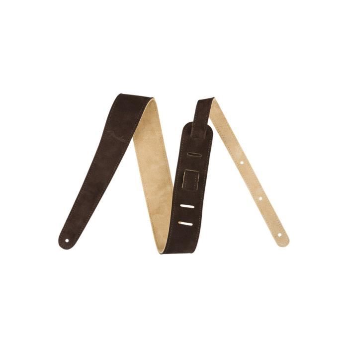 Fender 2'' Suede Strap Brown/Tan Reversible Sangle Guitare