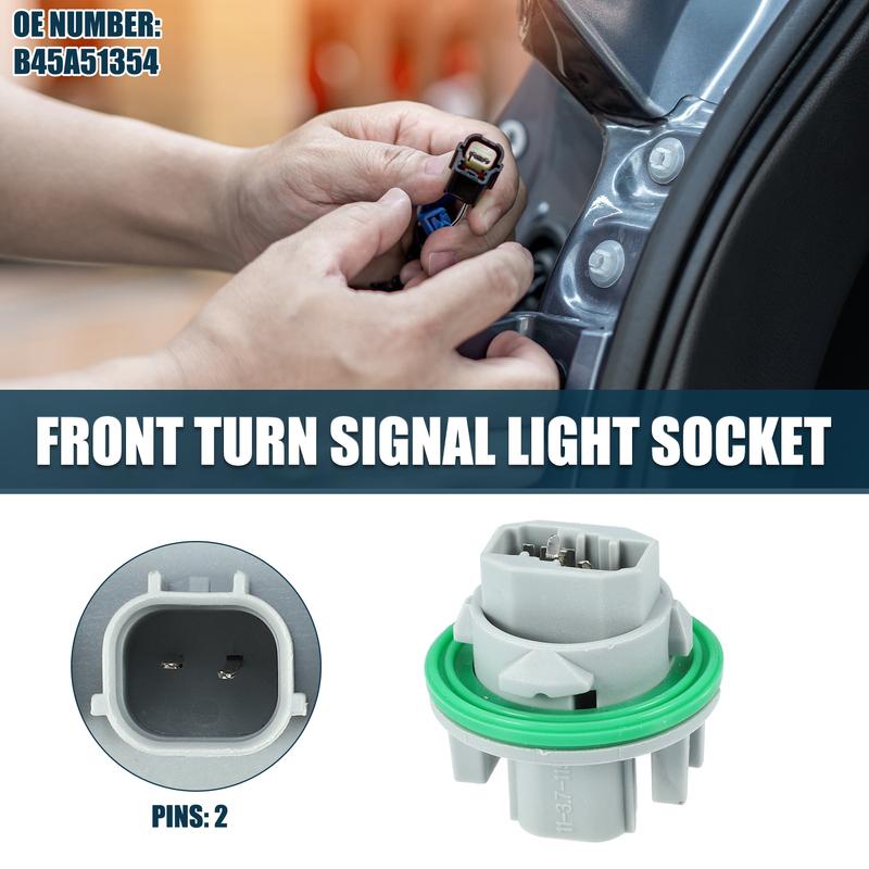 X Autohaux Front Turn Signal Light Socket for Mazda 3 14-18 2 P Stable No.B45A51354
