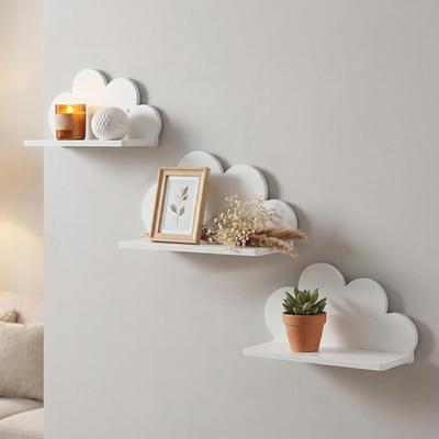 Cloud Shelves 3 Pieces Cute Space Saving Organizer Wall Shelves for Kids Room Bedroom Playroom Nursery Living Room Home Decor