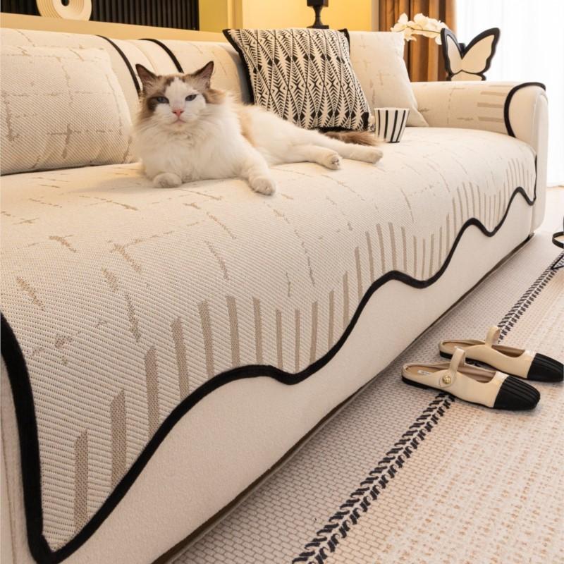 Irregular Sofa Armrests Cushion Sofa Cushion Cover Non-Slip  All-Season Chenille Sofa Protector Soft Anti-Skid Sofa Mats 70X70cm 1pc
