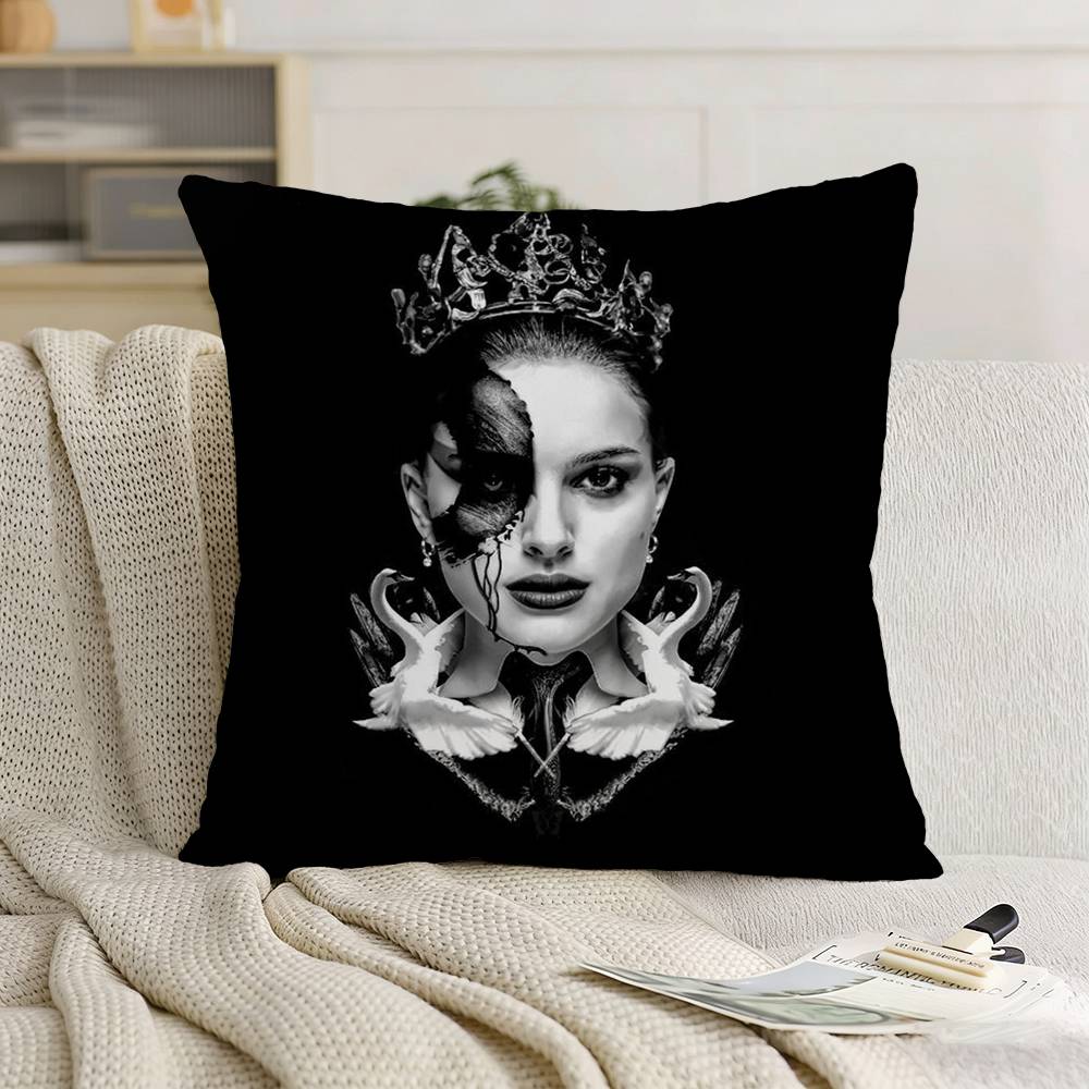 Movie B-Black S-Swan Classic Pillow Case Pattern Printed Pillowcase For Living Room Sofa Cushion Cover