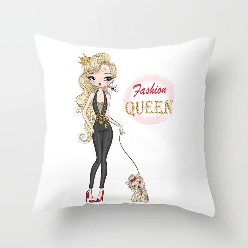 Bedroom Living Room Sofa Bed Decorative Pillowcase Home Decor Cute Girl Princess Cushion Cover