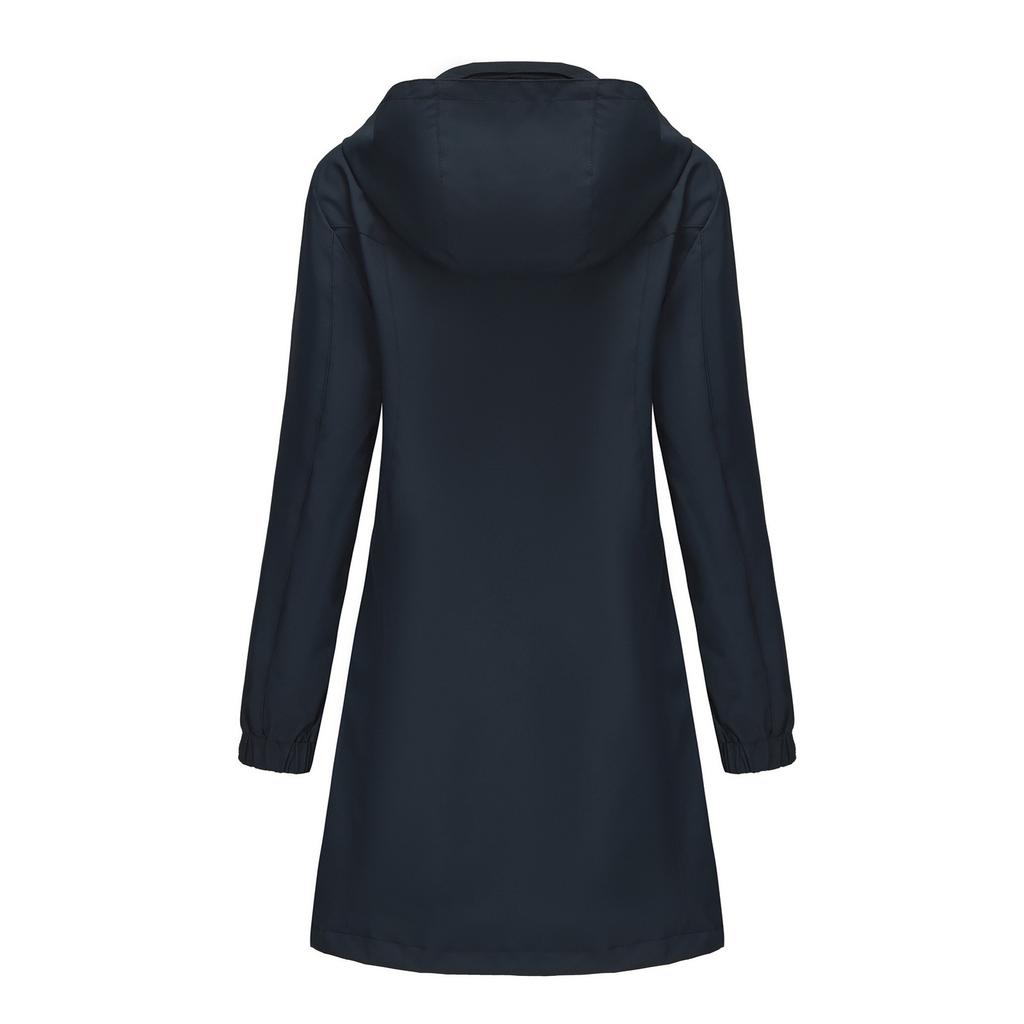 Jakke Dame Vanntett Vindtett Lett Regnjakker Med Lommer Pakkbar Regnfrakk For Damer Med Hette