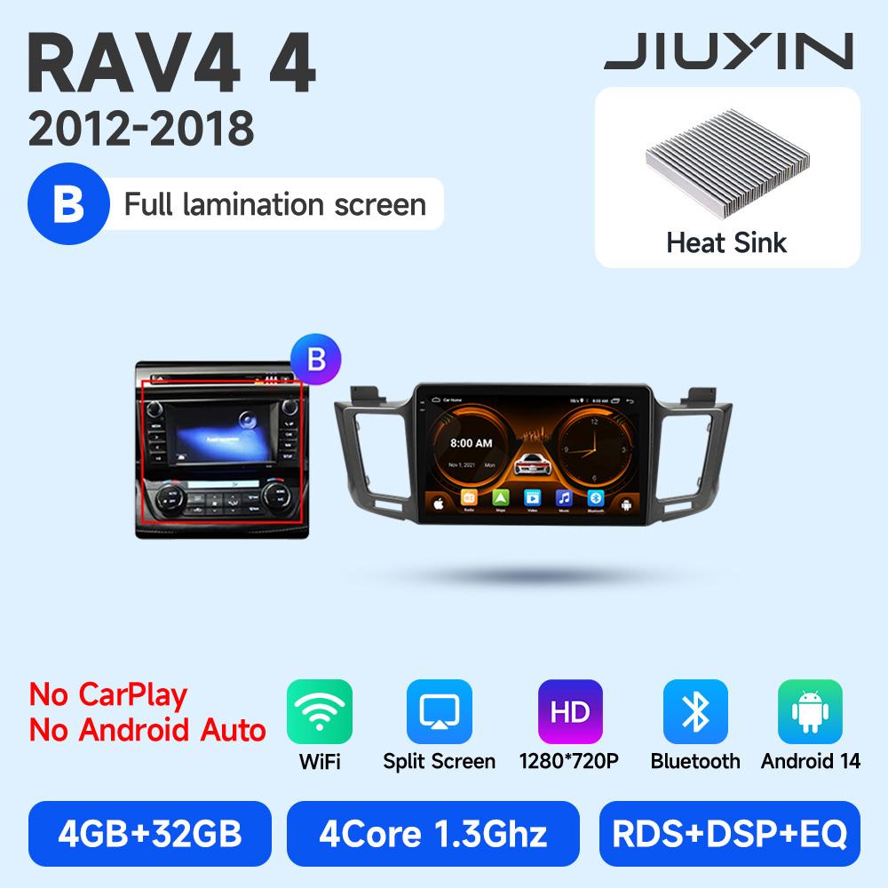 JIUYIN AI Voice Wireless CarPlay Android Auto Radio for Toyota RAV4 RAV 4 2012 - 2018 4G Car Multimedia GPS 2din autoradio