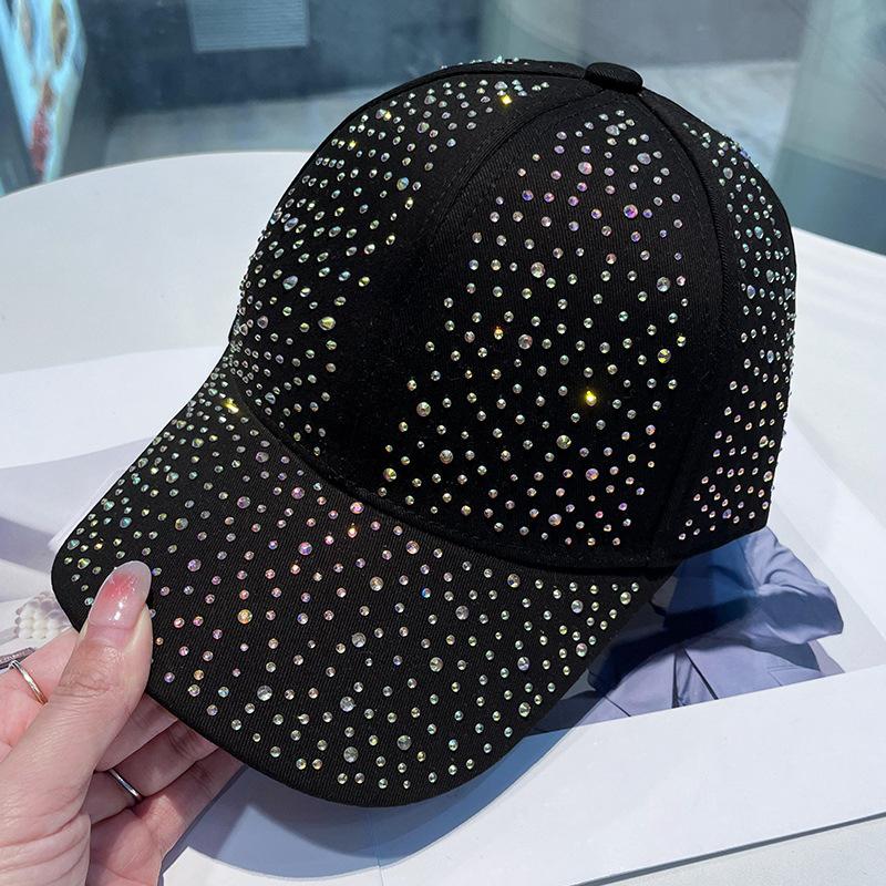 2023 Spring New Women Rhinestone Letter M Baseball Caps Adjustable Hip Hop Fashion Shiny Hats Outdoor Travel All-match Caps