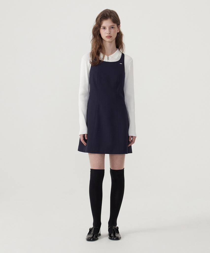 Covernat Woman Pinafore Mini Dress Navy