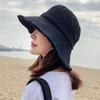 Sunscreen Denim Bucket Hat Big Brimmed Sunscreen Hat Sweet Jeans Fisherman Hat  Lady