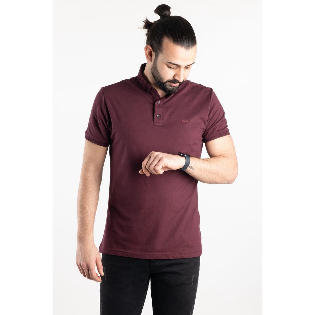 Weißes Herren-T-Shirt mit Polokragen