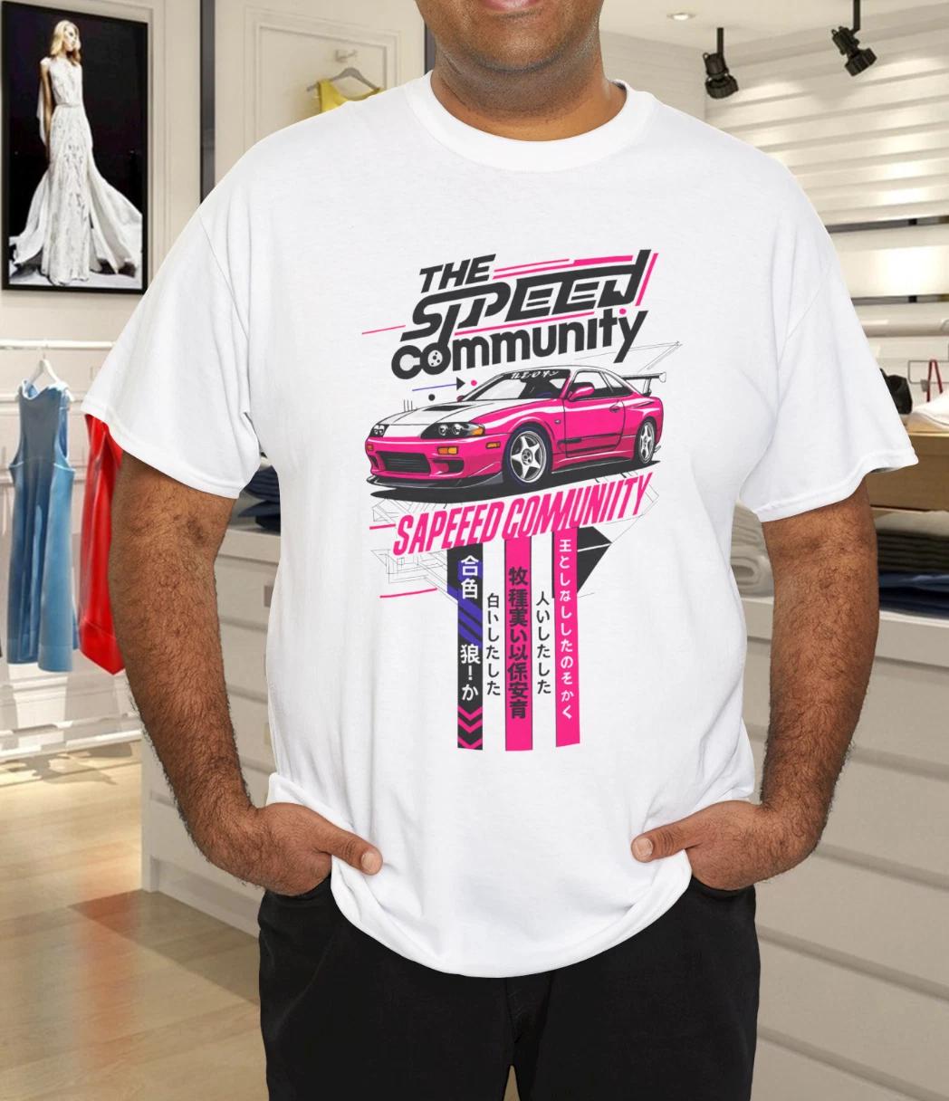 Men s and Women s T-shirts The Speed Community Pink JDM Car Graphic T-Shirt XXXL