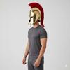 King Leonidas Golden Spartan Helmet, Red Plume Greek Warrior Armor, 300 Movie Cosplay Helm, Medieval Greek Collectible