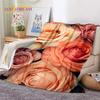 3D Rose Flowers Nordic Romantic Soft Blankets,Keep Warm Throw Blanket Comfortable Blanket for Picnic Beds Sofa Home Bedroom Gift