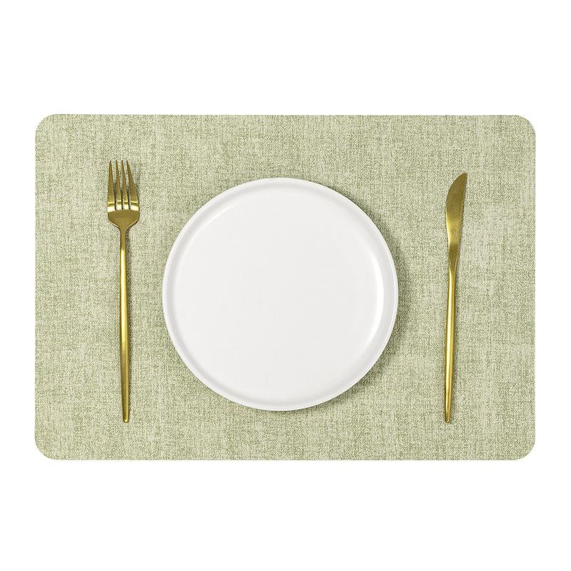 

New 1pc Nordic Style Retro PU Leather Placemat Waterproof And Oil-Proof Table Mats Western Restaurant Heat-Insulating Mats As Picture