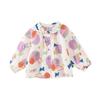 2025 Spring Girls' Cute Sweet Shirt: Full Print Large Lapel Casual Top
