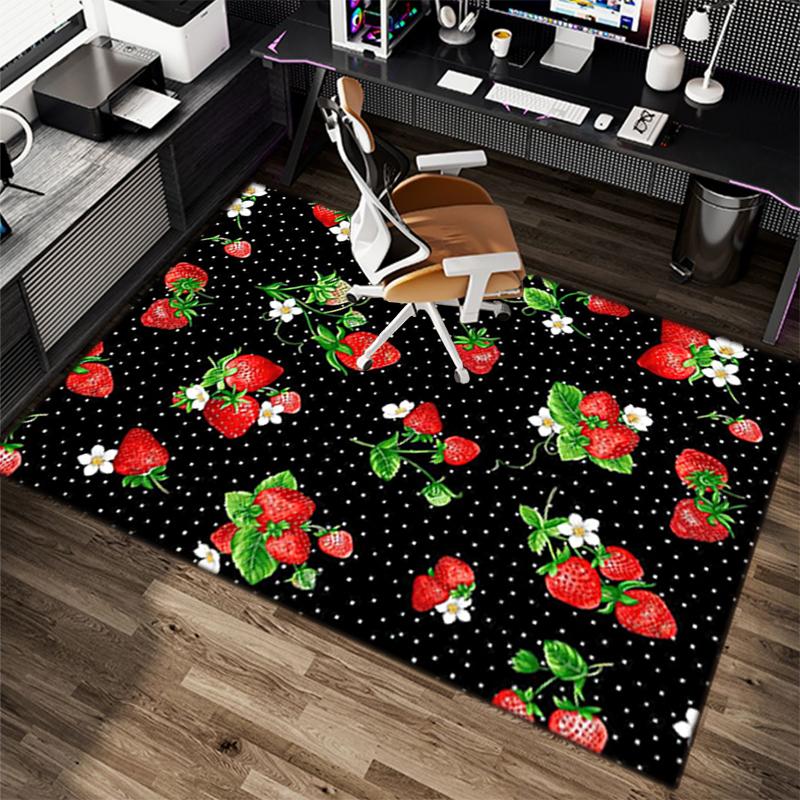 

1Pc food theme Printed circular carpet, home door mat, outdoor travel protection carpet B6 40x60cm( 15x23in )