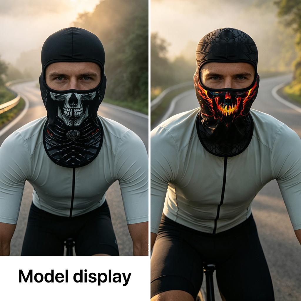 Balaclava Helmet, Animal Skull Pattern Sun UV Protection Face Mask, Lightweight Breathable Neck Gaiter for Motorcycle Cycling