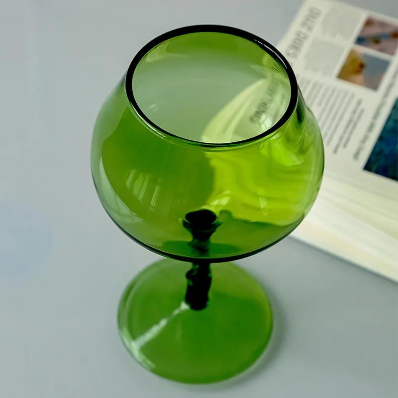 Green Vintage Crystal Glass Wine Goblet Creative Home Use Wine Glasses Cocktail Glasses Green Spiral Cup Stem Barware