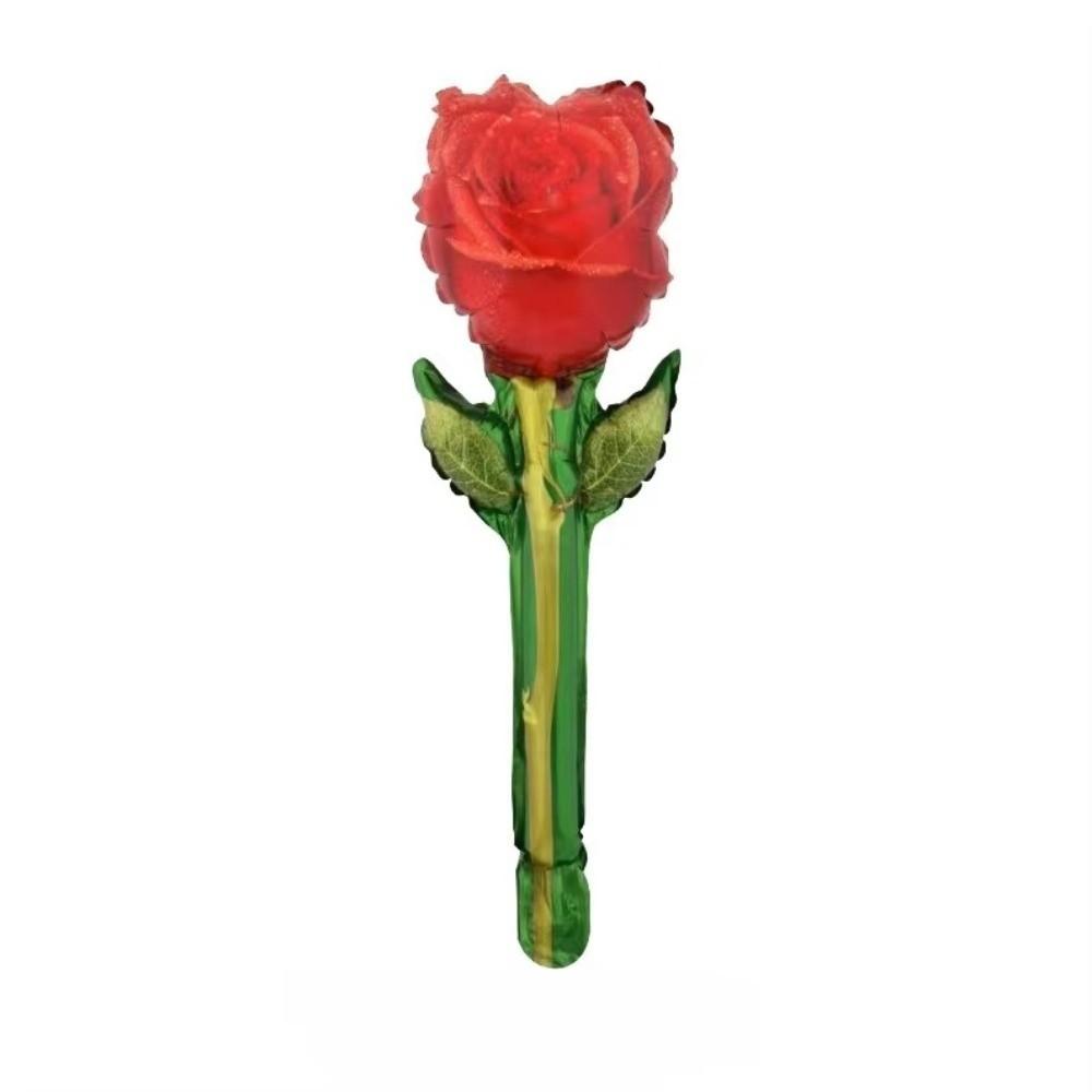 Mini Rose Flower Balloons Simulated Rose Aluminum Film Rose Shaped Balloons Handheld Bouquet Valentines Day Balloon