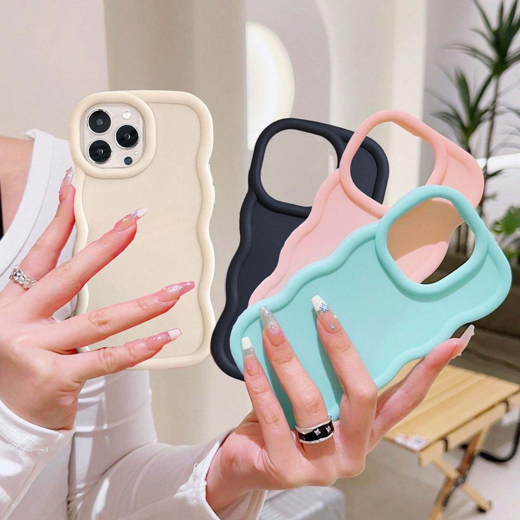 Case For Xiaomi Poco M7 PRO 5G F7 X6 X7 Pro X5 X3 M3 M4 M6 Mi 14 14T Pro Candy Solid Color Bumper Wave Side Silicone Cover