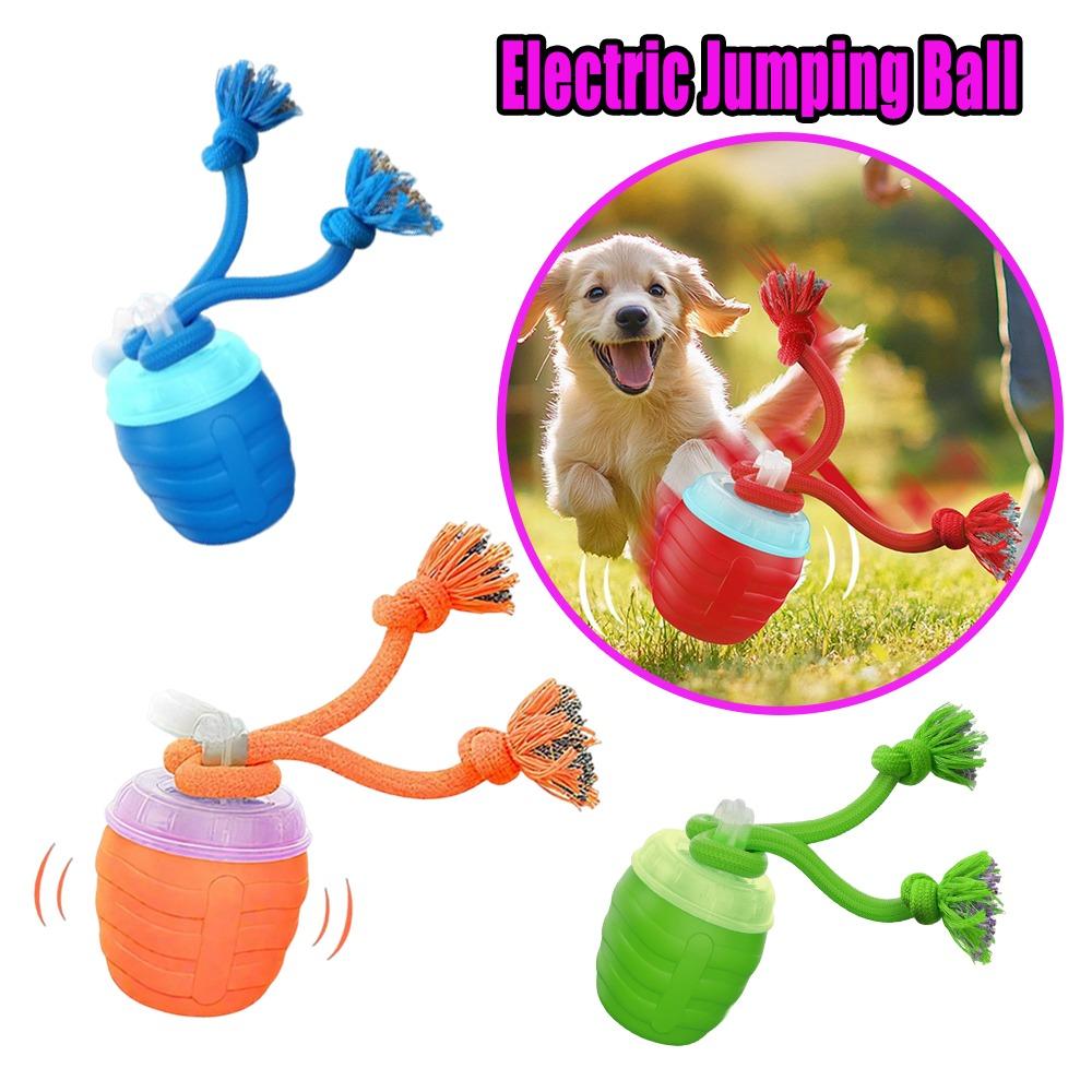 Durable Dog Toy Electric Jumping Ball Automatic Bouncing Chew Proof Ball for Aggressive Chewers Interactive Pet Chew Toy
