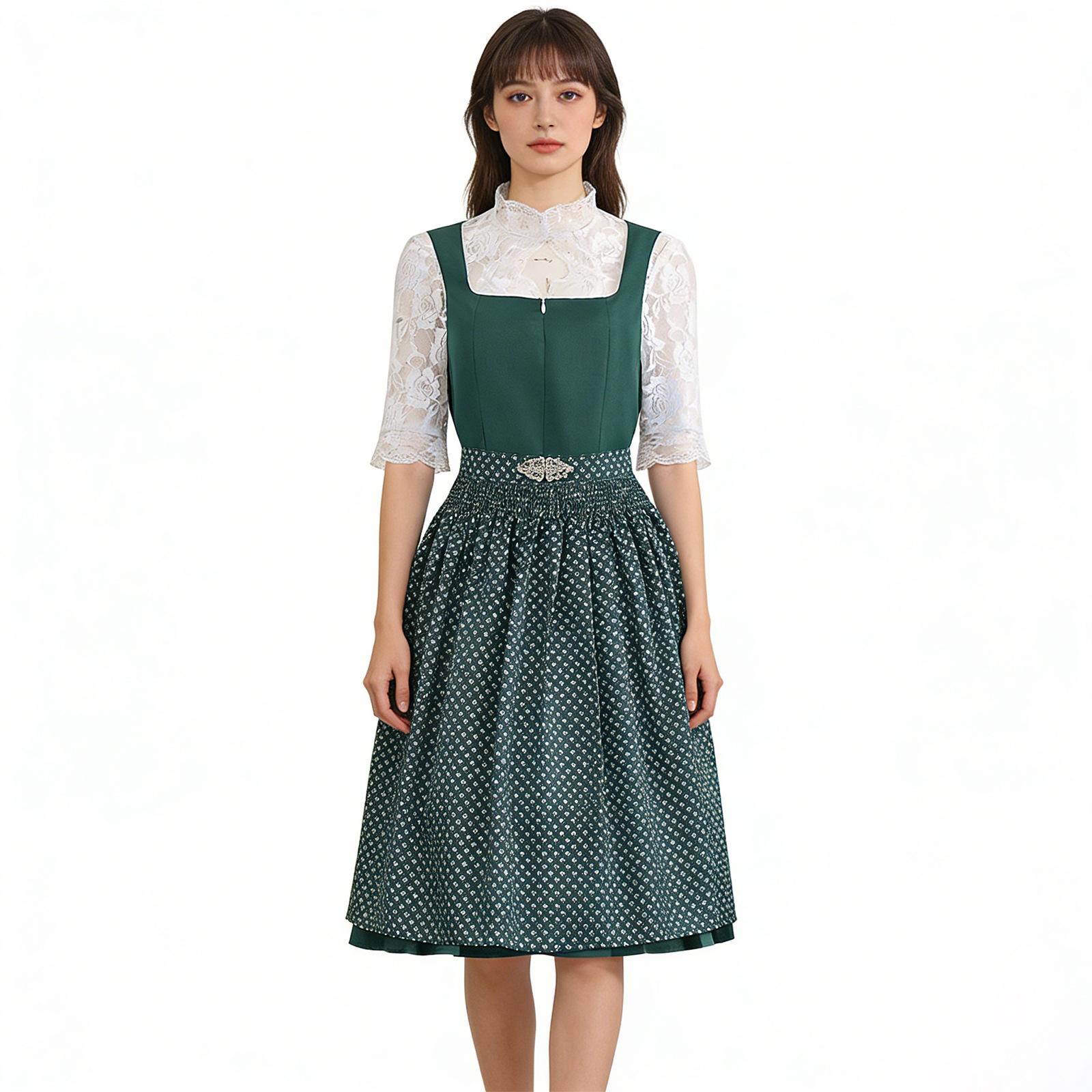 

German Beer Festival Costume Beer Overalls Performance Costume XS темно-зелений колір